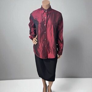 Ellen Tracy Deep Red Silk Fabric